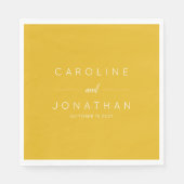 Moderne, minimalistische, gele aangepaste bruiloft servet (Voorkant)