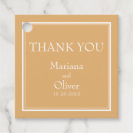 Moderne Minimalistische Gele Favor Tags Bedankjes Labels