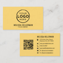 Moderne Minimalistische Gele Professionele Logo QR