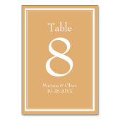 Moderne Minimalistische Gele Tafel Nummer Kaart (Achterkant)