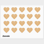 Moderne Minimalistische Gele Trouwdag Hart Sticker (Vel)