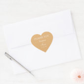 Moderne Minimalistische Gele Trouwdag Hart Sticker (Envelop)