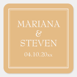 Moderne minimalistische gele vierkante Sticker