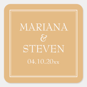 Moderne minimalistische gele vierkante Sticker