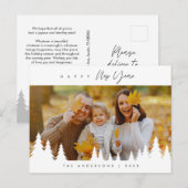 Moderne, minimalistische, gelukkige, nieuwjaarsfot briefkaart (Voorkant / Achterkant)