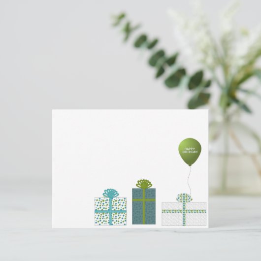 Moderne minimalistische gelukkige verjaardag briefkaart (Staand voorkant)