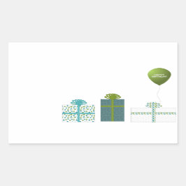 Moderne minimalistische gelukkige verjaardag rechthoekige sticker