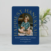 Moderne minimalistische gelukkigste Hanukkah Arc F Folie Feestdagenkaart (Staand Voorkant)