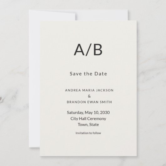 Moderne Minimalistische Gemeentehuis Save the Date (Voorkant)