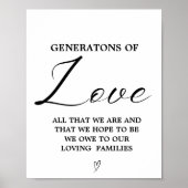 Moderne minimalistische generaties van liefde brui poster (Voorkant)