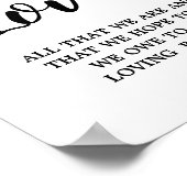 Moderne minimalistische generaties van liefde brui poster (Hoek)