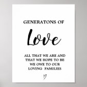 Moderne minimalistische generaties van liefde brui poster (Voorkant)