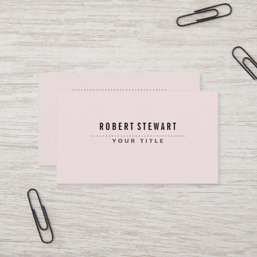 Moderne minimalistische generieke babyroze visitekaartje (Voorkant / Achterkant in situ)