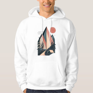 Moderne Minimalistische Geometrische Berg Kamp Bui Hoodie