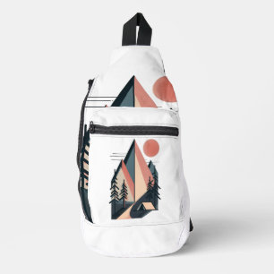 Moderne Minimalistische Geometrische Berg Kamp Bui Sling Bag