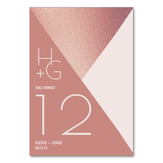 Moderne minimalistische geometrische bruiloft kaart (Voorkant)