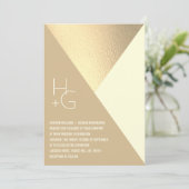 Moderne minimalistische geometrische bruiloft kaart (Staand voorkant)