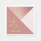 Moderne minimalistische geometrische bruiloft servet (Voorkant)