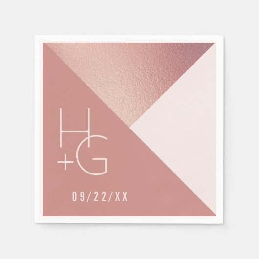 Moderne minimalistische geometrische bruiloft servet (Voorkant)