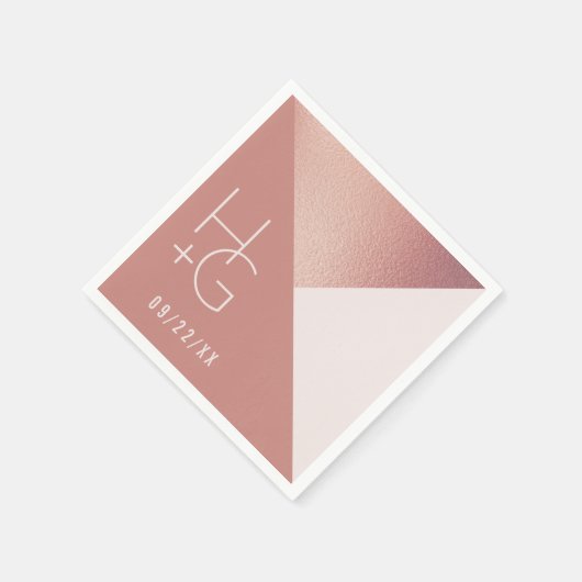 Moderne minimalistische geometrische bruiloft servet (Hoek)