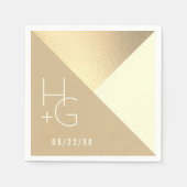 Moderne minimalistische geometrische bruiloft servet (Voorkant)