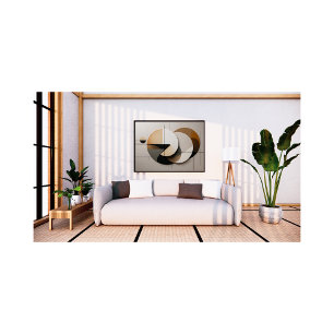 Moderne minimalistische geometrische cirkels Abstr Foto Afdruk