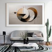 Moderne minimalistische geometrische cirkels Abstr Foto Afdruk