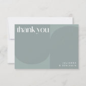 Moderne, minimalistische Geometrische Dusty Blauwg Bedankkaart (Voorkant)