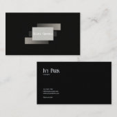 Moderne minimalistische geometrische grijs en zwar visitekaartje (Voorkant / Achterkant)