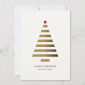 Moderne minimalistische geometrische kerstboom feestdagenkaart (Voorkant)
