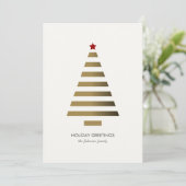 Moderne minimalistische geometrische kerstboom feestdagenkaart (Staand voorkant)