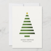 Moderne minimalistische geometrische kerstboom feestdagenkaart (Voorkant)