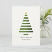 Moderne minimalistische geometrische kerstboom feestdagenkaart (Staand voorkant)