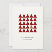 Moderne minimalistische geometrische kerstboom feestdagenkaart (Voorkant)