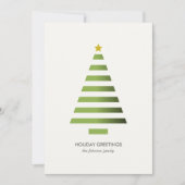 Moderne minimalistische geometrische kerstboomfoto feestdagenkaart (Voorkant)