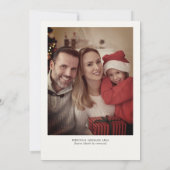 Moderne minimalistische geometrische kerstboomfoto feestdagenkaart (Achterkant)