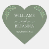 Moderne minimalistische geometrische Lijst bruilof Hart Sticker (Voorkant)