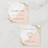 Moderne minimalistische Geometrische marmer Gold L Vierkante Visitekaartje (Voorkant / Achterkant)