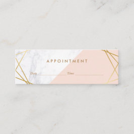 Moderne minimalistische geometrische marmerbenoemi mini visitekaartje