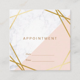 Moderne minimalistische geometrische marmerbenoemi vierkante visitekaartje