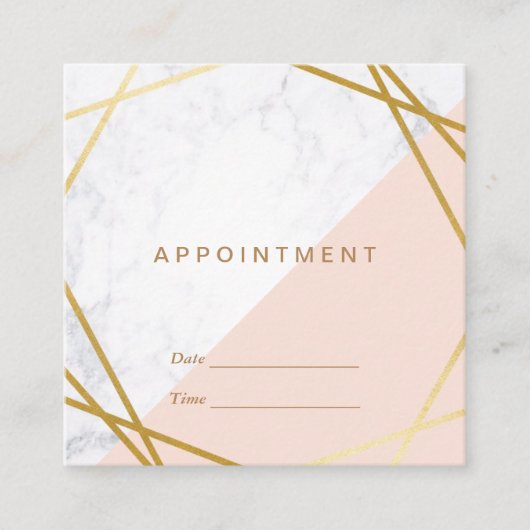 Moderne minimalistische geometrische marmerbenoemi vierkante visitekaartje (Voorkant)