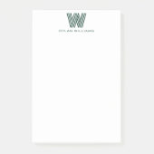 Moderne minimalistische geometrische monogram op m post-it® notes (Voorkant)