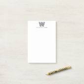 Moderne minimalistische geometrische monogram op m post-it® notes (Op bureau)