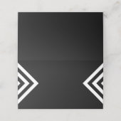 Moderne minimalistische geometrische zwart-wit plaatskaartje (Buitenkant ongevouwen)