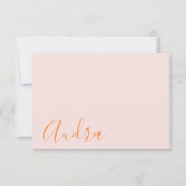 Moderne minimalistische gepersonaliseerde aangepas notitiekaartje (Voorkant)