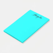 Moderne minimalistische gepersonaliseerde aqua post-it® notes (Schuin)