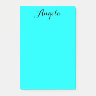 Moderne minimalistische gepersonaliseerde aqua post-it® notes