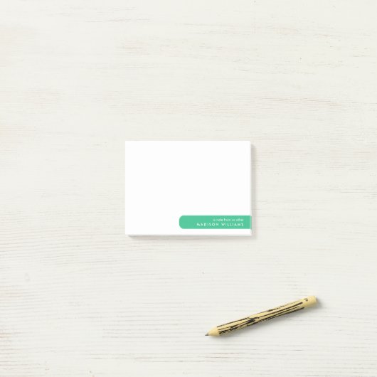 Moderne minimalistische gepersonaliseerde briefpap post-it® notes (Op bureau)