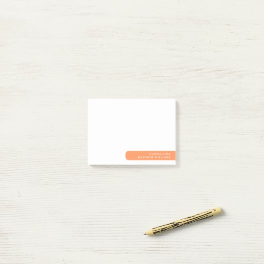 Moderne minimalistische gepersonaliseerde briefpap post-it® notes (Op bureau)