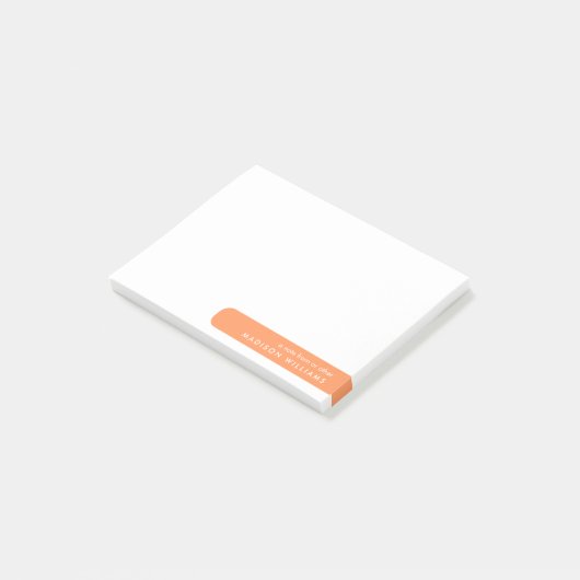 Moderne minimalistische gepersonaliseerde briefpap post-it® notes (Schuin)